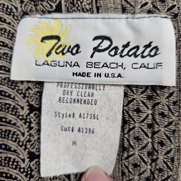 Vintage Two Potato Quilted Jacket Womens Medium Pockets Button Up Blazer Career - Picture 9 of 13